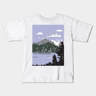 Jenny Lake in Grand Teton National Park Wyoming USA WPA Art Poster Kids T-Shirt